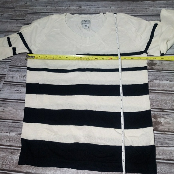 🔥4/$20 Worthington Kimono Sleeve Top Small Striped - Picture 6 of 9